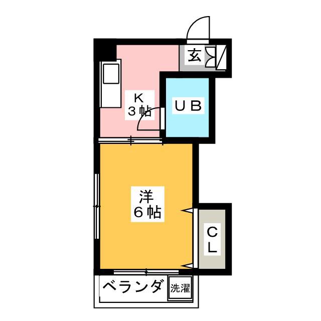 平野ビル(1K/4階)の間取り写真