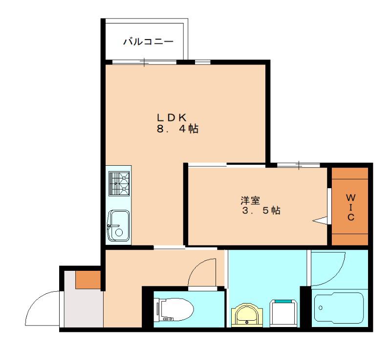 YOURMAISON萩崎(1LDK/2階)の間取り写真