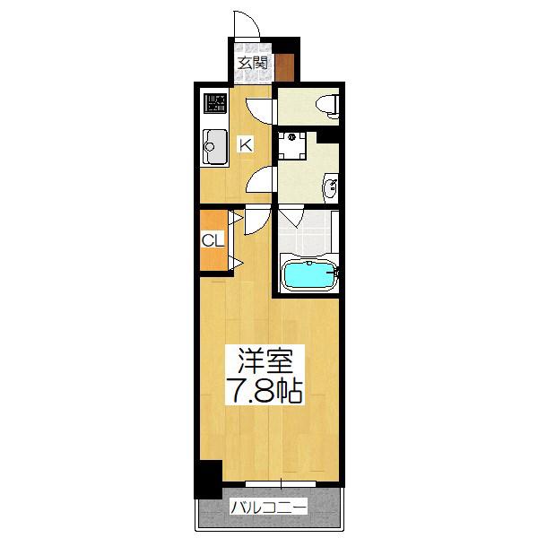 CAVANA九条烏丸(1K/4階)の間取り写真