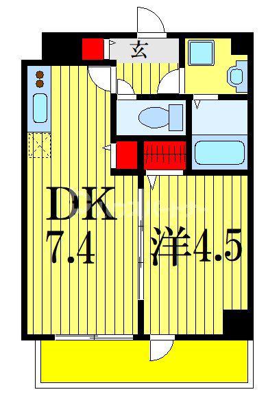 プレゾン ア トワIII(1DK/1階)の間取り写真
