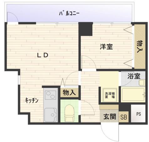 ラフィーネ三宮(1LDK/7階)の間取り写真