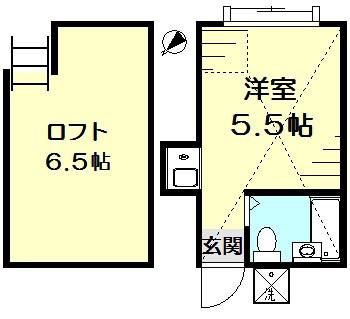ネオステーションプラザ白楽(ワンルーム/1階)の間取り写真
