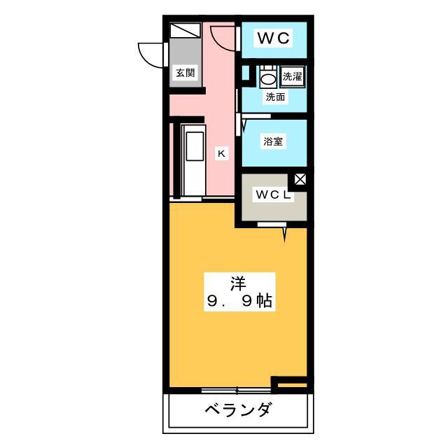 リエート中央町(1K/1階)の間取り写真