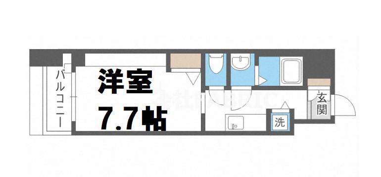グランドロアール天満橋(1K/9階)の間取り写真