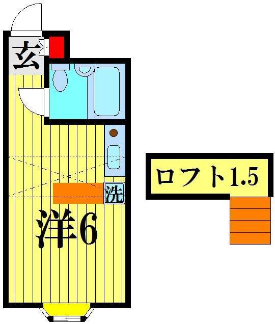 ベルピア六実1-1(ワンルーム/1階)の間取り写真