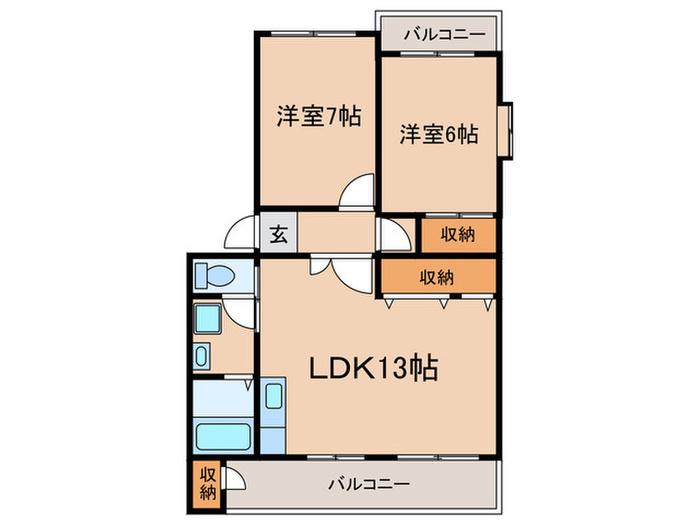 シティライフ(2LDK/3階)の間取り写真