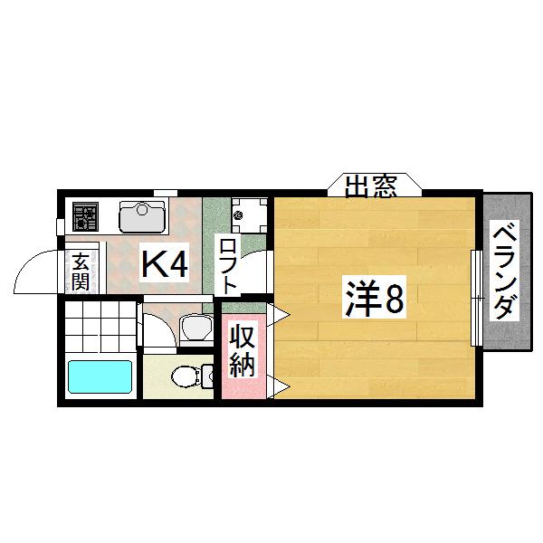 カーザ セレーナ(1K/1階)の間取り写真