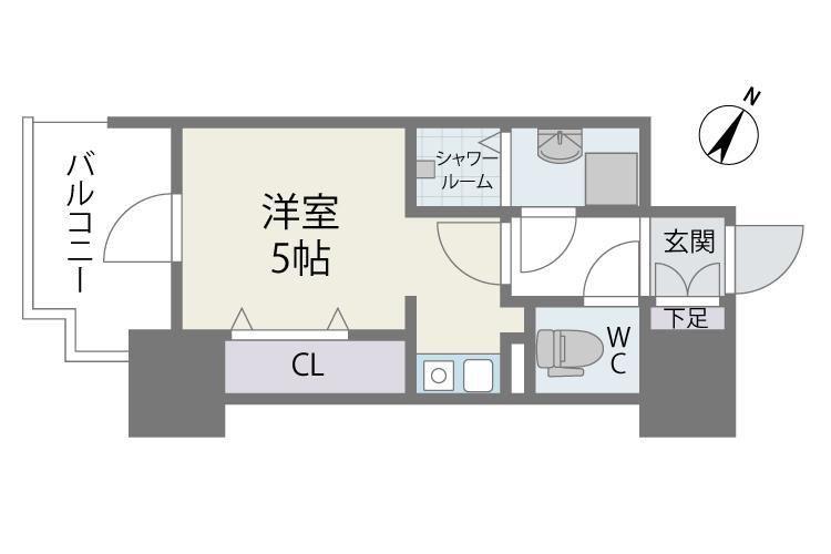 MODERN PALAZZO 天神南II(ワンルーム/2階)の間取り写真