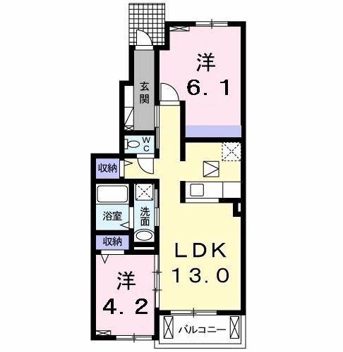 コルソ ラッフィナートIV(2LDK/1階)の間取り写真