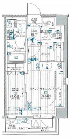 デュオステージ大泉学園II(1LDK/2階)の間取り写真