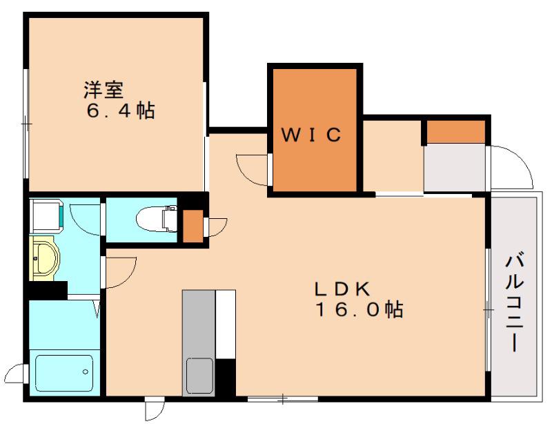 ラディウス(1LDK/1階)の間取り写真