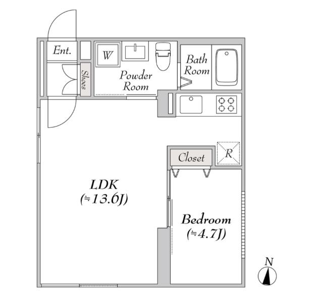 レンブラン赤堤(1LDK/1階)の間取り写真