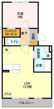 グリーンパーク(1LDK/1階)の間取り写真
