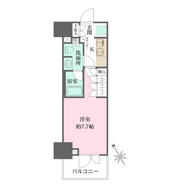 ルフォンプログレ四谷(1K/3階)の間取り写真