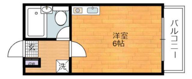 コーポエトランゼI(ワンルーム/2階)の間取り写真