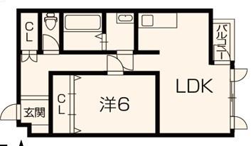 サウザンドコート明石(1LDK/2階)の間取り写真