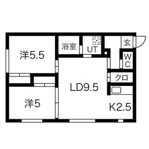 クラシックブルー(2LDK/2階)の間取り写真