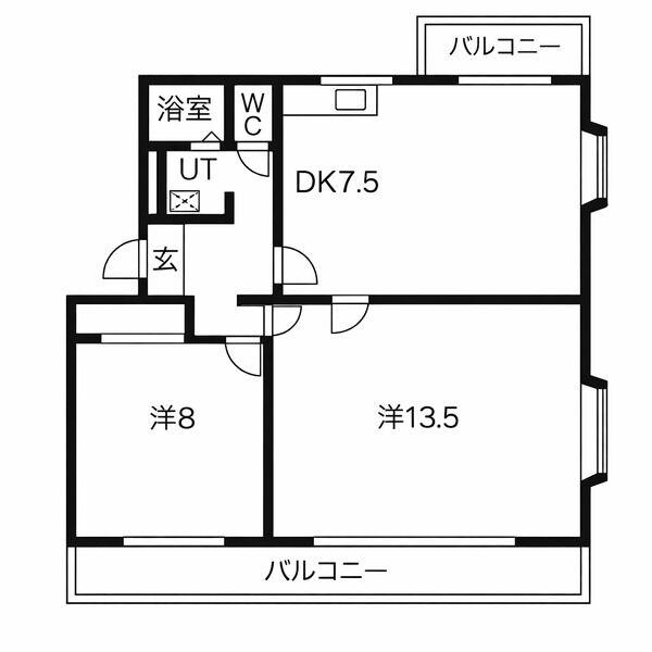 ファミール豊明(2LDK/1階)の間取り写真