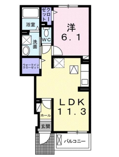レジーナ オノ(1LDK/1階)の間取り写真