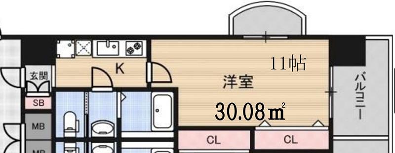 LUXE新大阪イーストII(1K/3階)の間取り写真