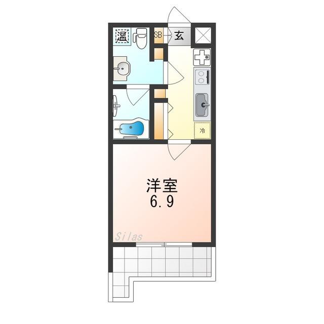 プロスパーハイツ深井(1K/5階)の間取り写真