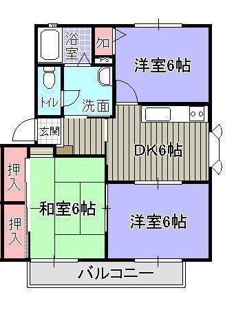 ファミールハイツこもりの(3DK/1階)の間取り写真