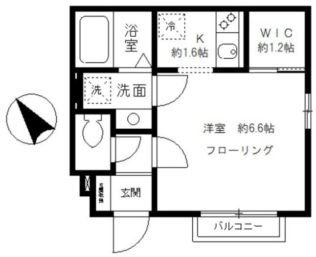 フリーゼ小山(1K/1階)の間取り写真