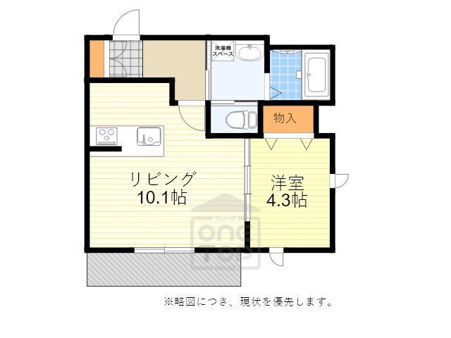 メゾンドゥエスポワール(1LDK/1階)の間取り写真