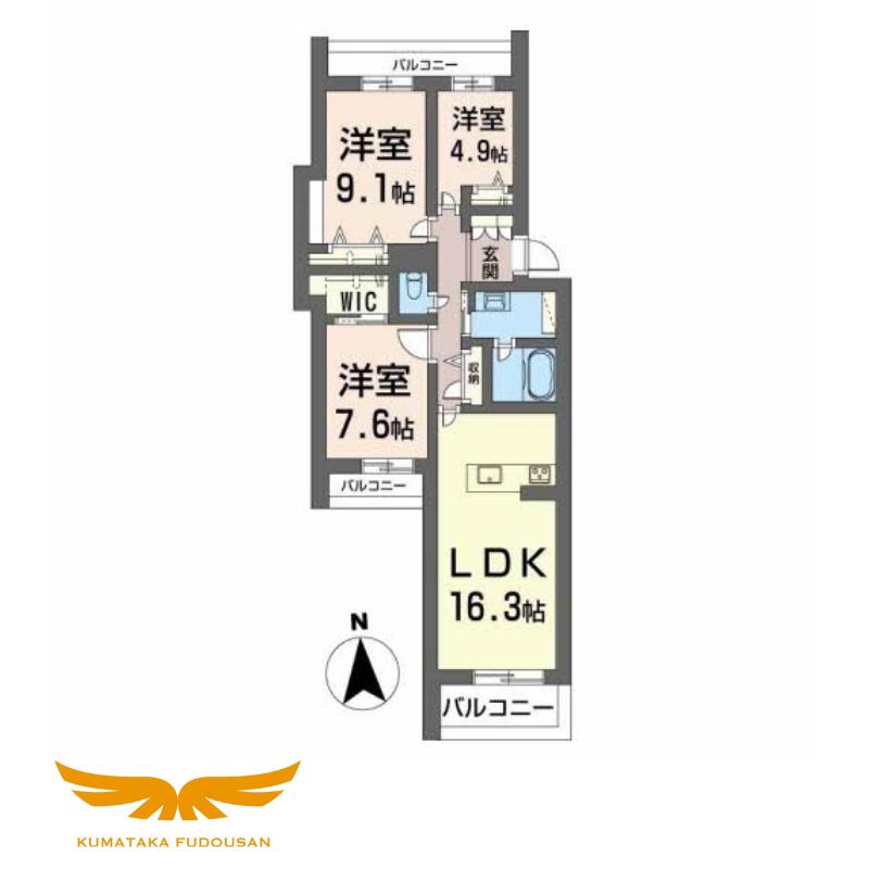 表参道グレイスK(3LDK/2階)の間取り写真