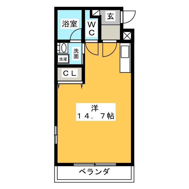 エクセラン(ワンルーム/2階)の間取り写真