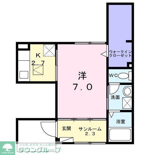 ユーステス鎌倉(1K/1階)の間取り写真