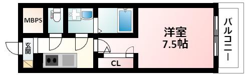 S-RESIDENCE江坂ALEGRIA(1K/8階)の間取り写真