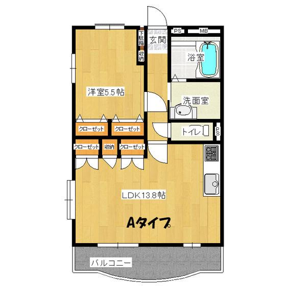 ポラリス(1LDK/3階)の間取り写真