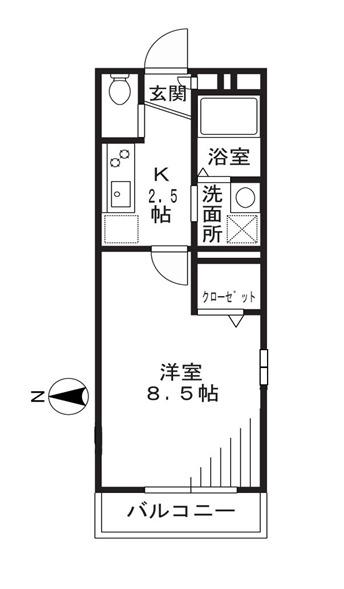 フォレストヒルズ宮崎台(1K/3階)の間取り写真