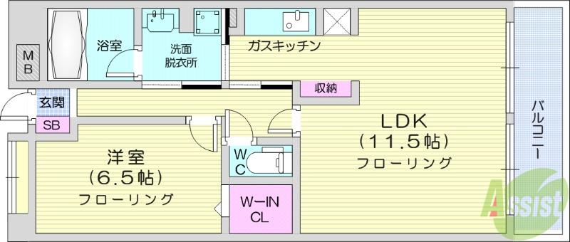 BE PLACE(1LDK/2階)の間取り写真