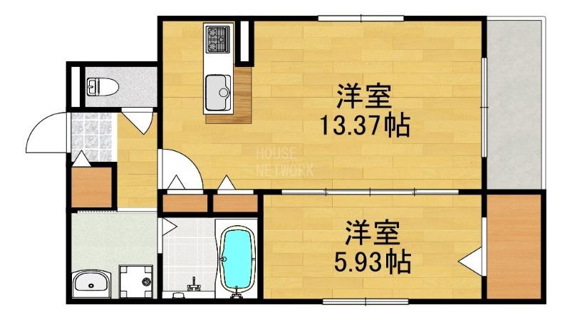 テラッセ四条倉(1LDK/3階)の間取り写真