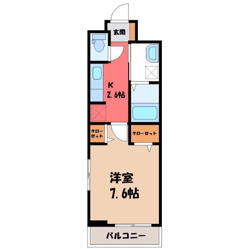 YSアビタシオン青柳(1K/3階)の間取り写真