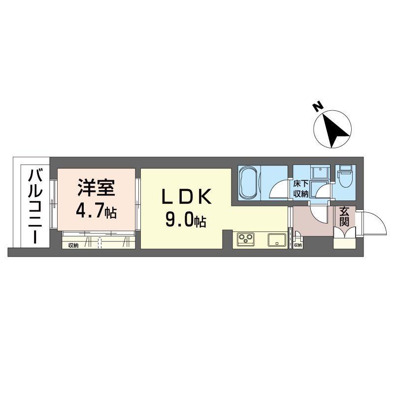 ブルーム(1LDK/1階)の間取り写真