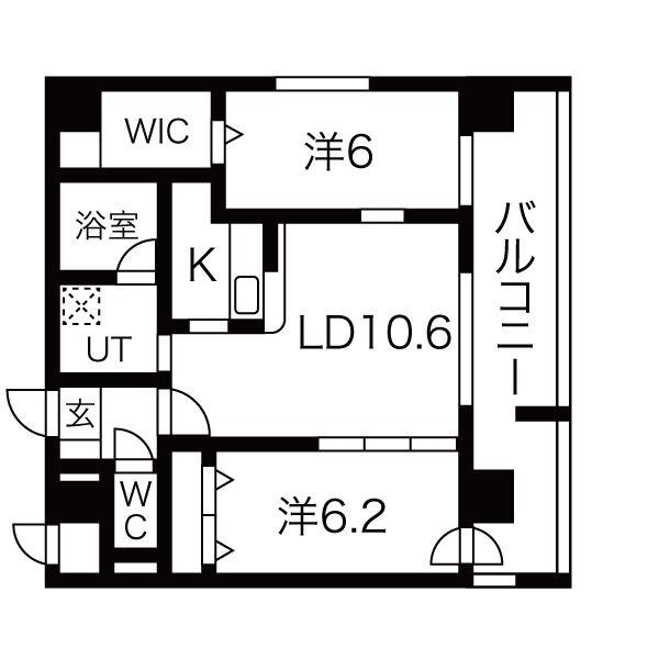 ロックヒルズ札幌(2LDK/3階)の間取り写真