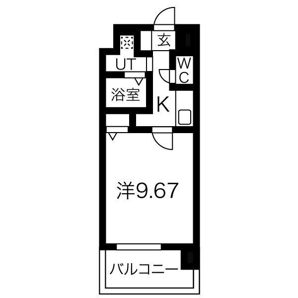 NONAMI RISE(1K/10階)の間取り写真
