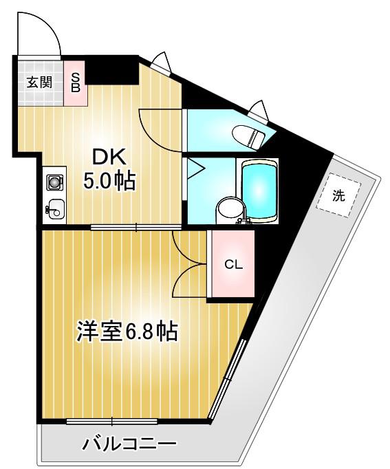 グランソワール千代田(1DK/3階)の間取り写真