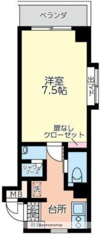 VILLA加治屋(1K/4階)の間取り写真