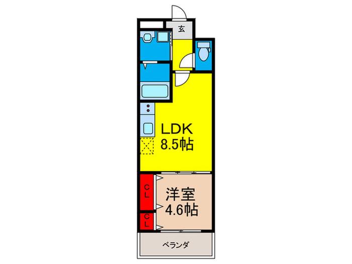 フジパレス箱殿町(1LDK/3階)の間取り写真