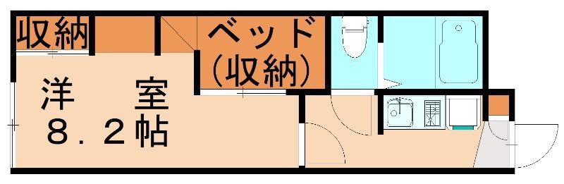 レオパレスCOMFORT五条(1K/1階)の間取り写真
