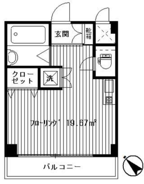 NKビル(ワンルーム/1階)の間取り写真