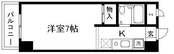 ナチュールイナオ(1K/3階)の間取り写真