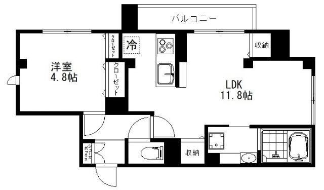CREST荻窪(1LDK/3階)の間取り写真