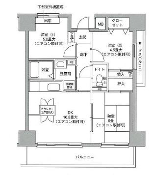 ビーパーシモン(3DK/10階)の間取り写真