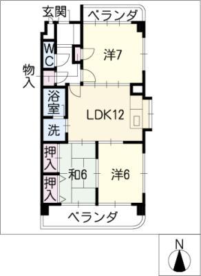 ウィンザーガーデン(3LDK/5階)の間取り写真