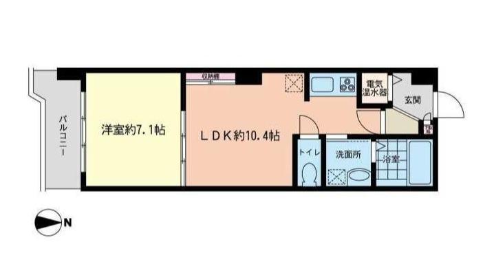 本郷真砂坂ハイツ(1LDK/2階)の間取り写真